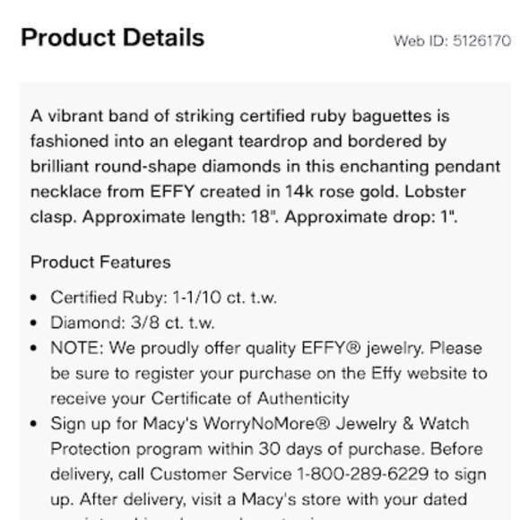 EFFY® Collection Amoré Certified Ruby Pendant Necklace - Picture 8 of 8